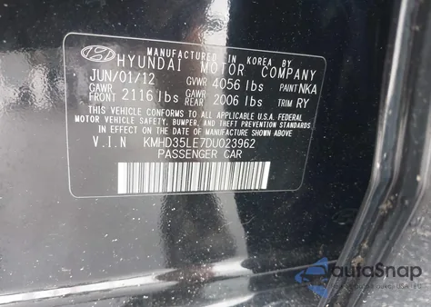 2013 Hyundai Elantra Gt z USA, uszkodzony, nr VIN KMHD35LE7DU023962